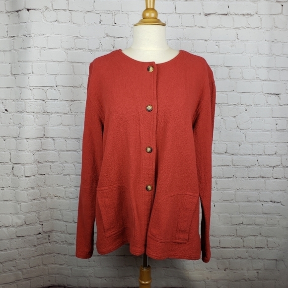 Orvis Boxy Button Front Lagenlook Shacket Top M - Picture 5 of 9